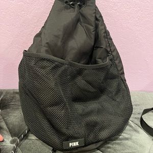 PINK string backpack, color black